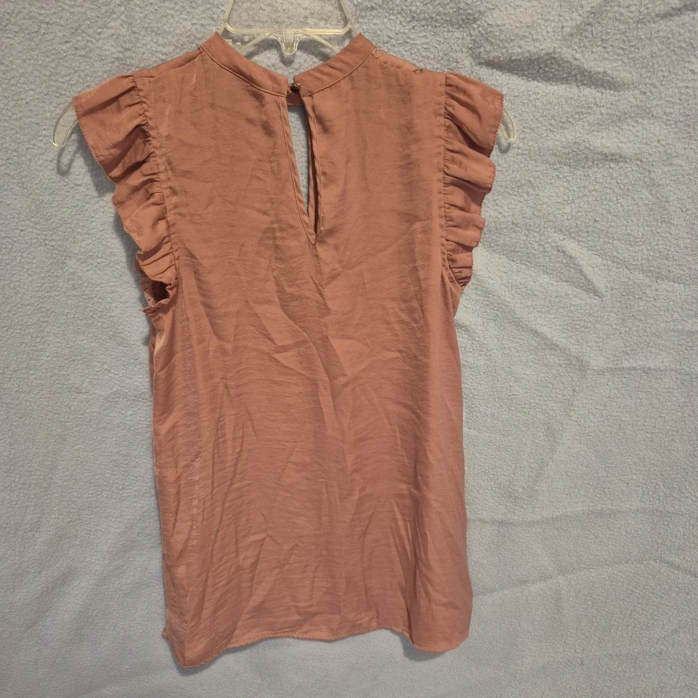 Dusty Rose High Neck Blouse - Picture 5 of 5